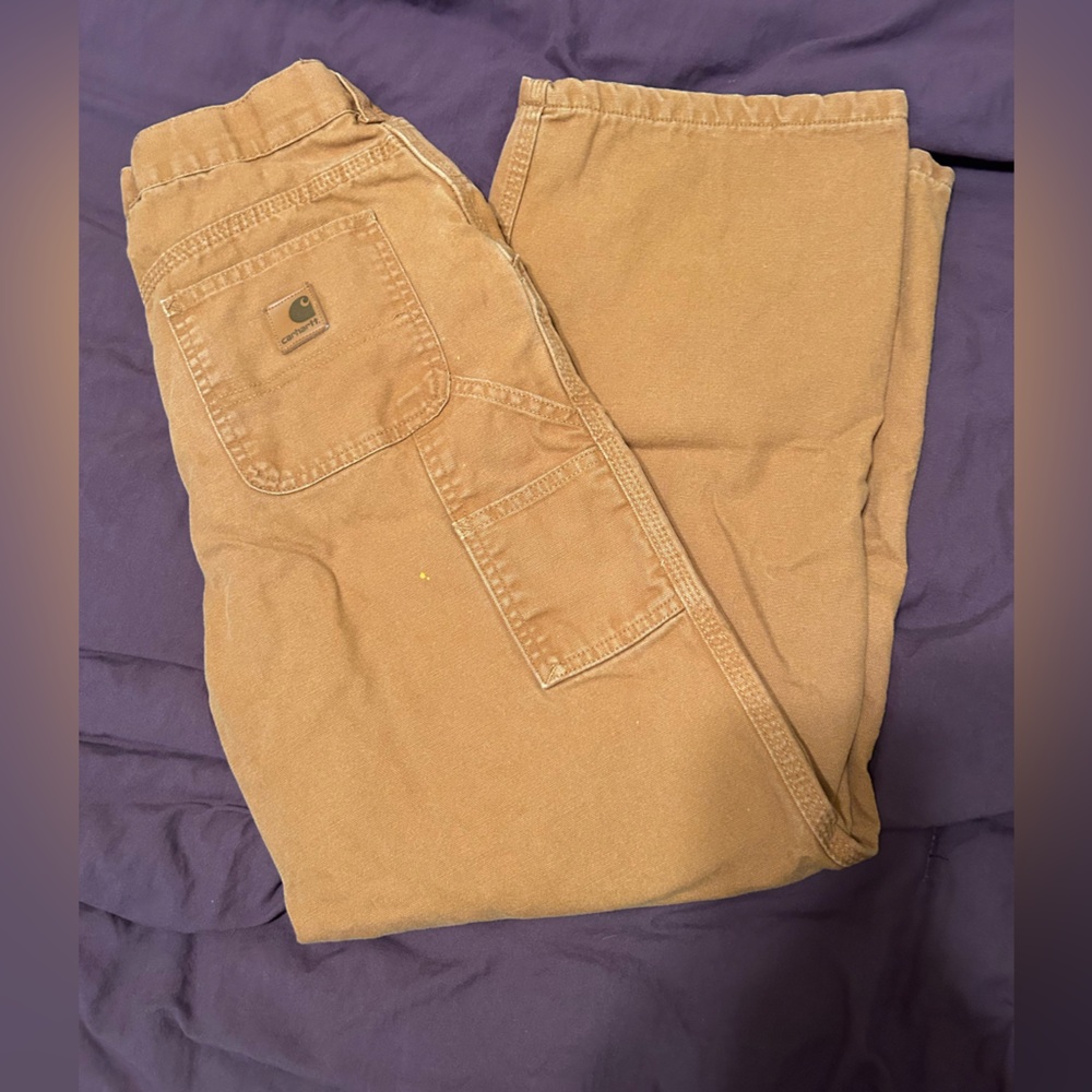 Carhartt Boys Brown Flannel lined Cargo Pants